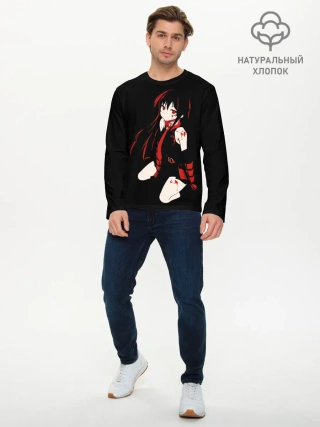 Мужской лонгслив базовый / Убийца Акаме на черном фоне