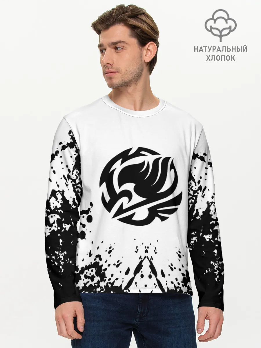 Мужской лонгслив базовый / Хвост Феи на белом