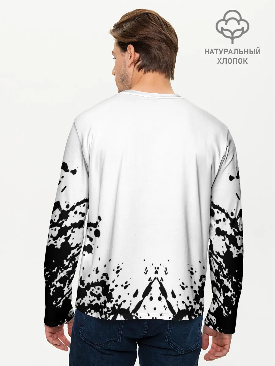 Мужской лонгслив базовый / Хвост Феи на белом