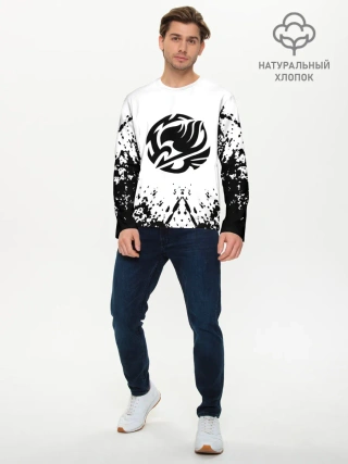 Мужской лонгслив базовый / Хвост Феи на белом