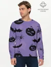 Мужской лонгслив базовый / Фиолетовый хэллоуин