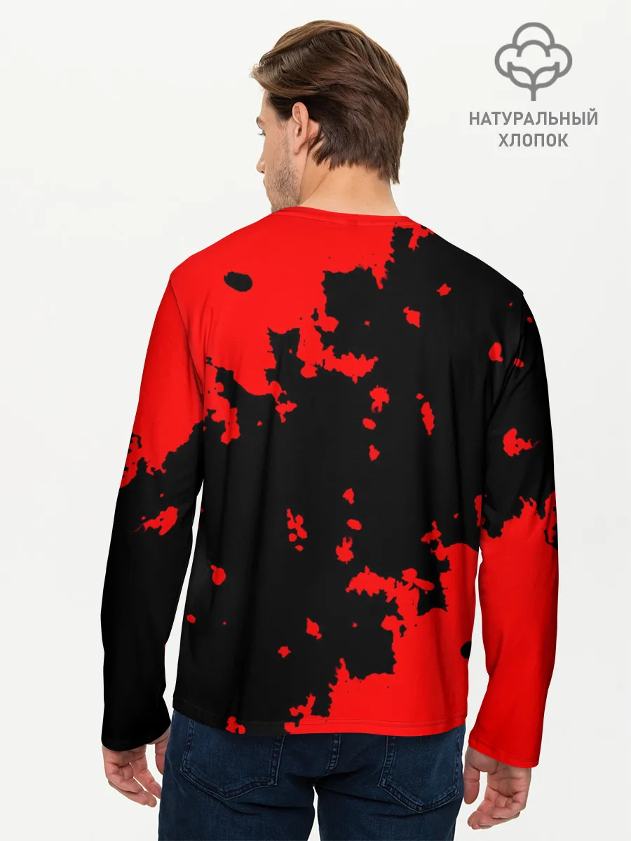 Мужской лонгслив базовый / Хвост Феи красные зоны