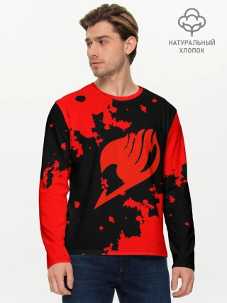 Мужской лонгслив базовый / Хвост Феи красные зоны