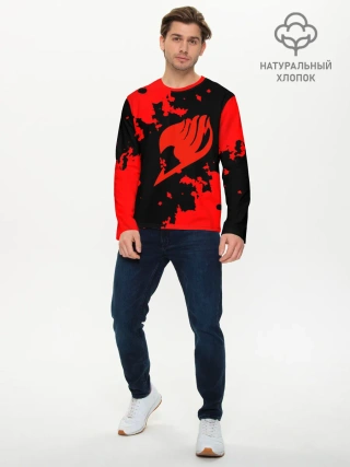 Мужской лонгслив базовый / Хвост Феи красные зоны