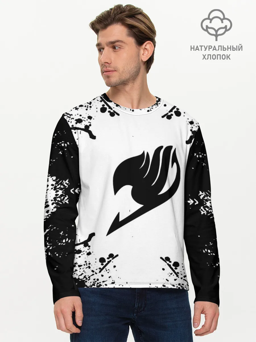 Мужской лонгслив базовый / Хвост Феи в белом круге