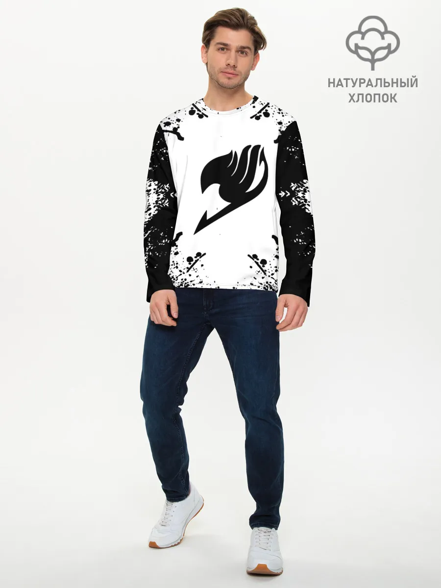 Мужской лонгслив базовый / Хвост Феи в белом круге