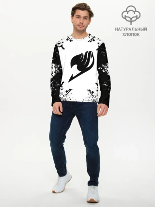 Мужской лонгслив базовый / Хвост Феи в белом круге