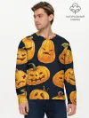 Мужской лонгслив базовый / Праздничные тыквы