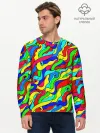 Мужской лонгслив базовый / Красочные узоры/абстракционизм
