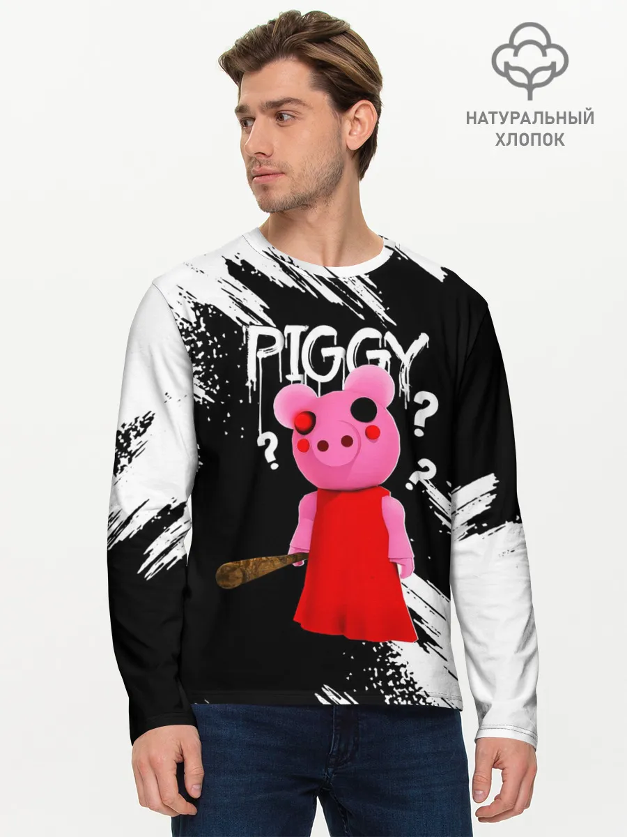 Мужской лонгслив базовый / ROBLOX PIGGY - СВИНКА ПИГГИ