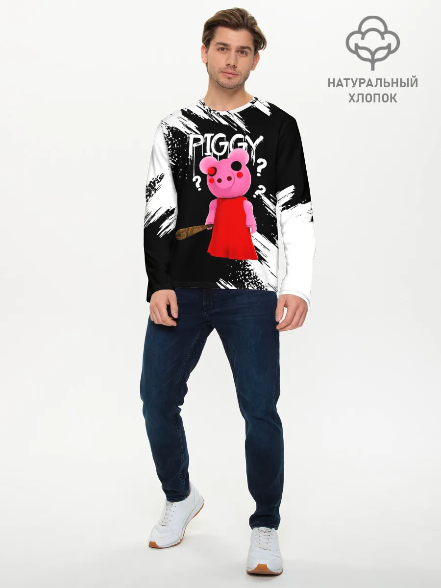 Мужской лонгслив базовый / ROBLOX PIGGY - СВИНКА ПИГГИ