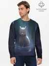 Мужской лонгслив базовый / Одинокий пес в озере слез