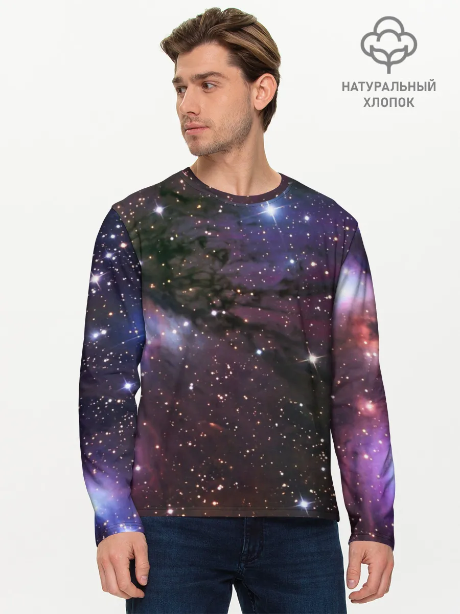 Мужской лонгслив базовый / Галактика
