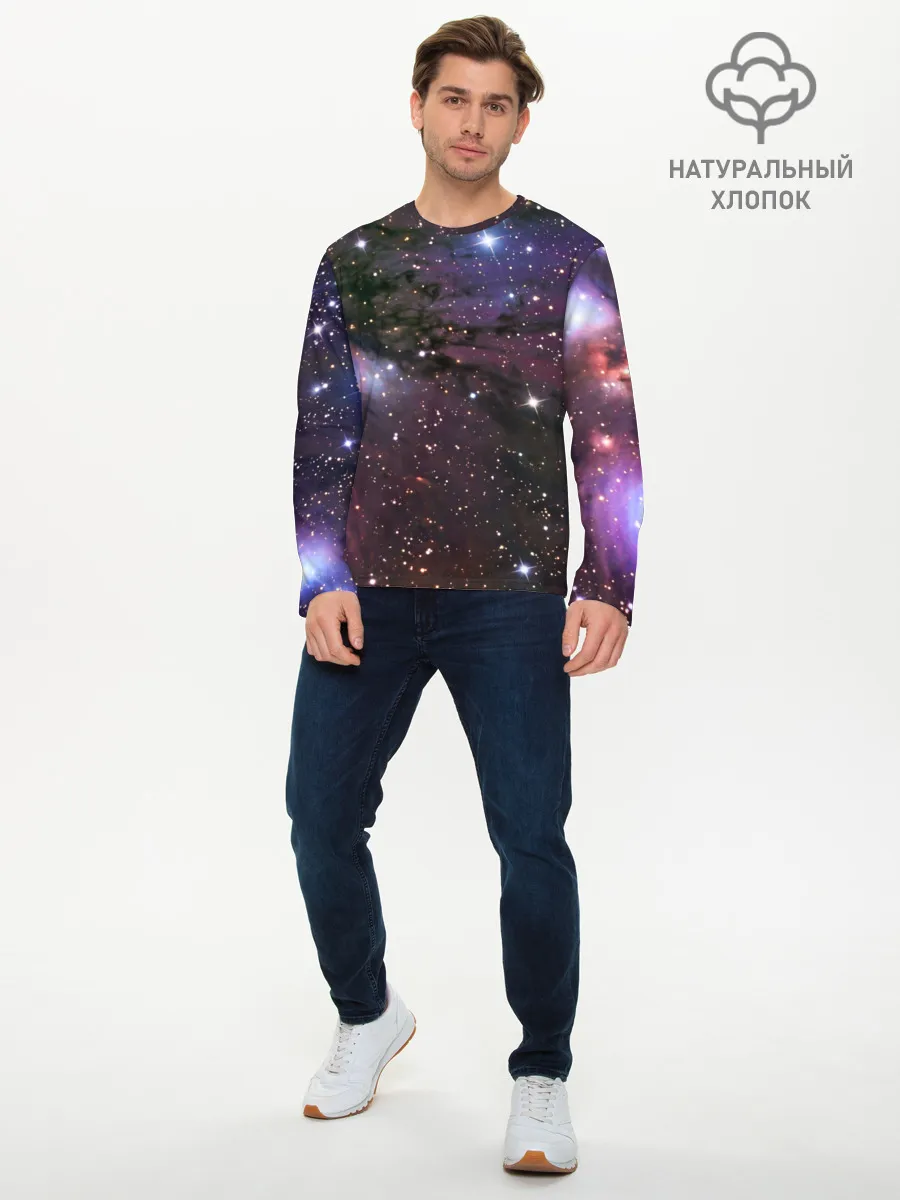 Мужской лонгслив базовый / Галактика