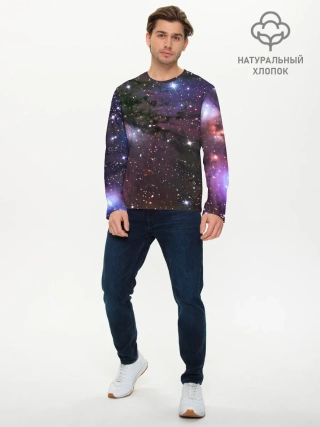 Мужской лонгслив базовый / Галактика