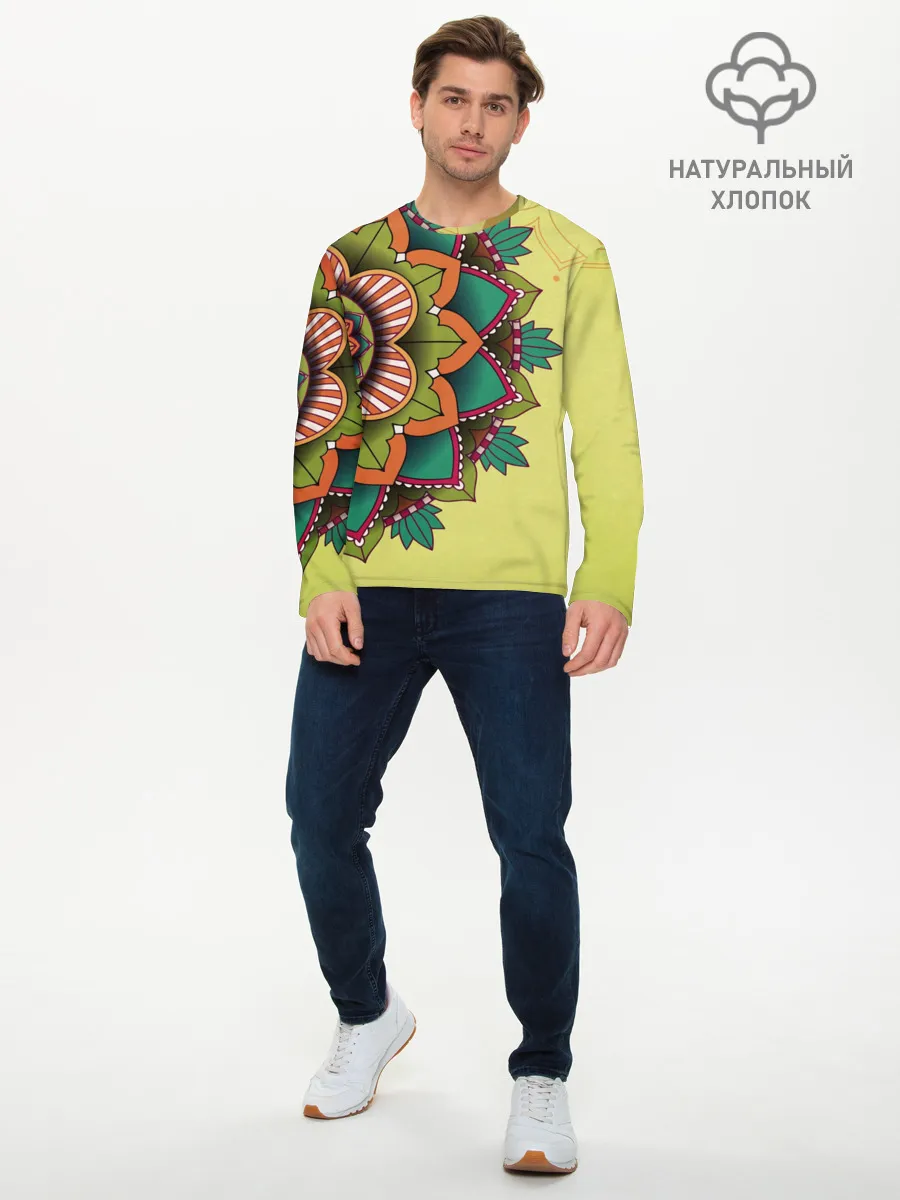Мужской лонгслив базовый / мандала узор тату