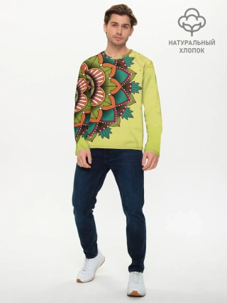 Мужской лонгслив базовый / мандала узор тату
