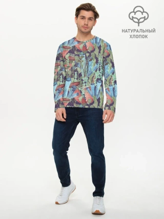 Мужской лонгслив базовый / Водоросли на морском дне