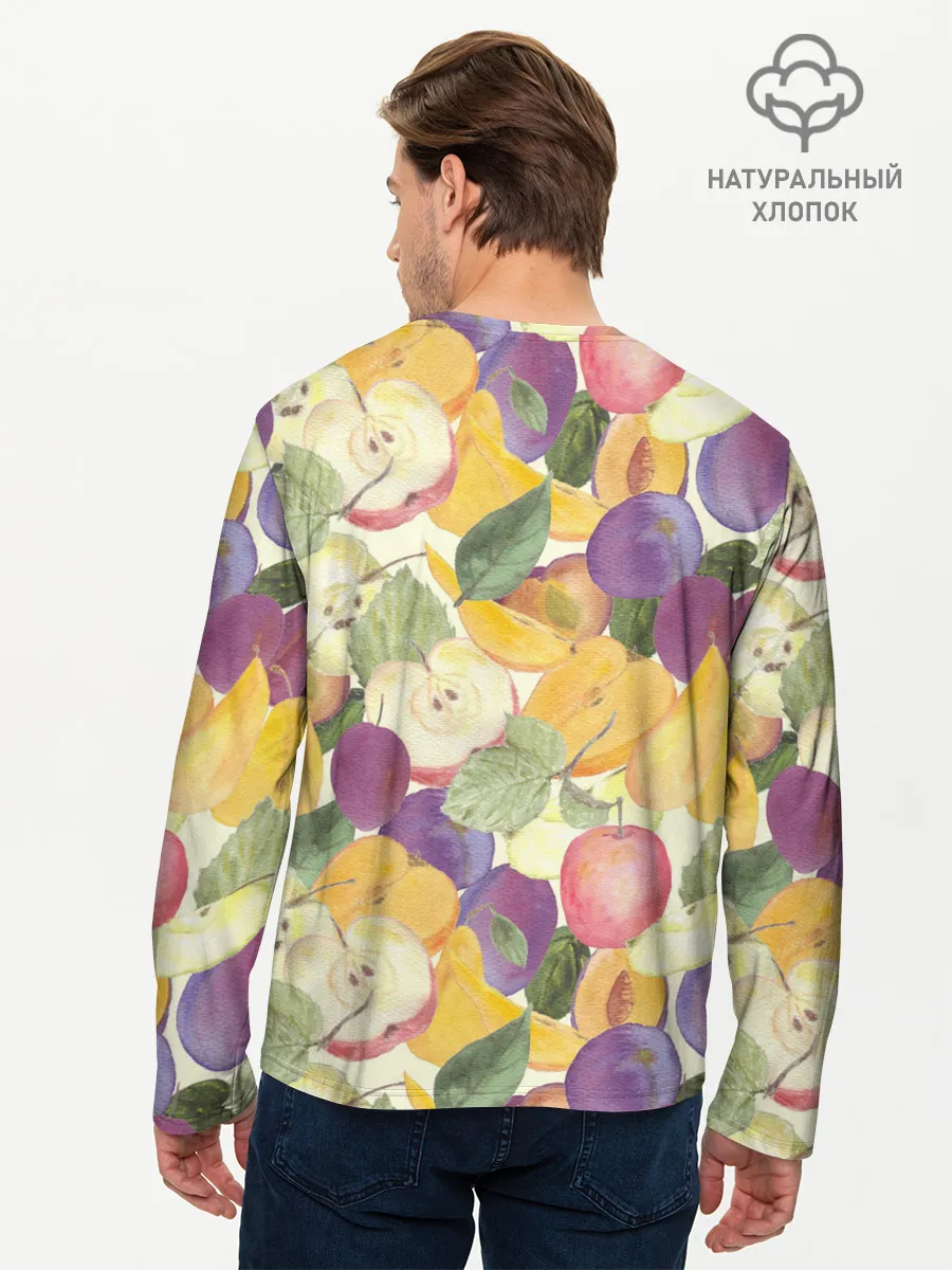 Мужской лонгслив базовый / Фрукты. Фруктовый сад