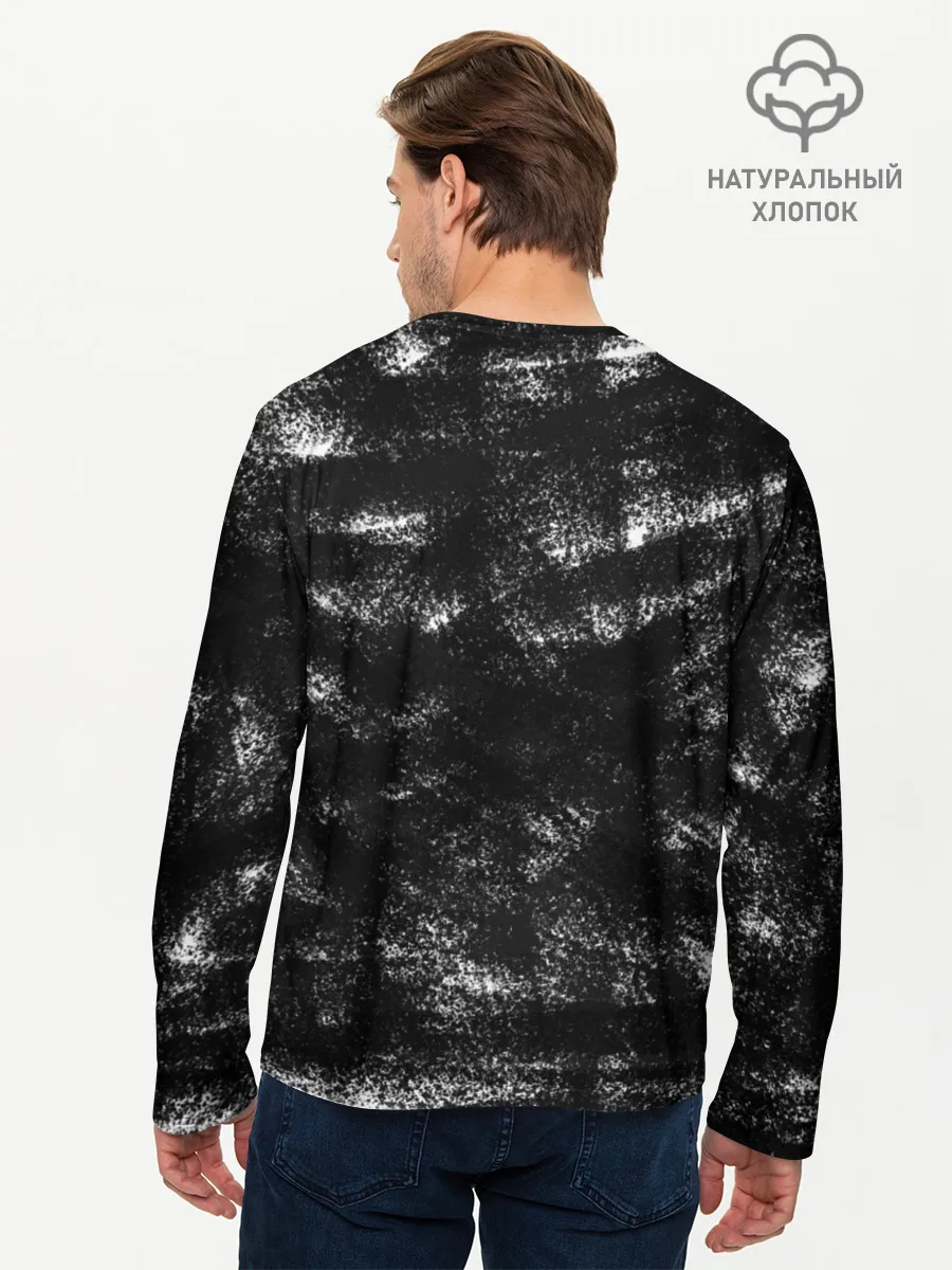 Мужской лонгслив базовый / Чёpнo-бeлый