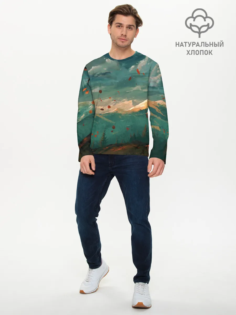 Мужской лонгслив базовый / Горы