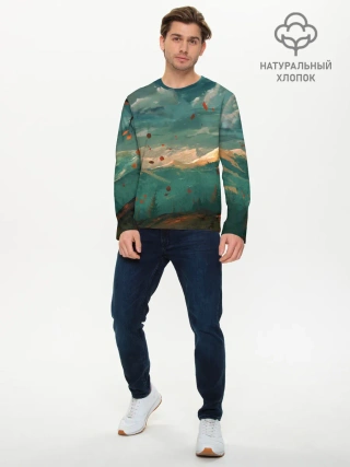 Мужской лонгслив базовый / Горы
