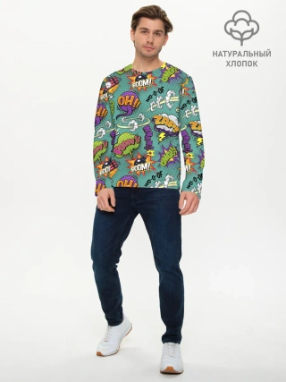 Мужской лонгслив базовый / Pop art comics