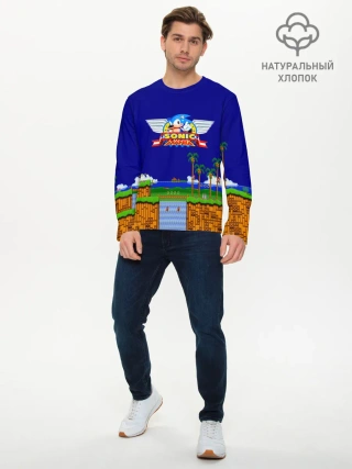 Мужской лонгслив базовый / Sonic.