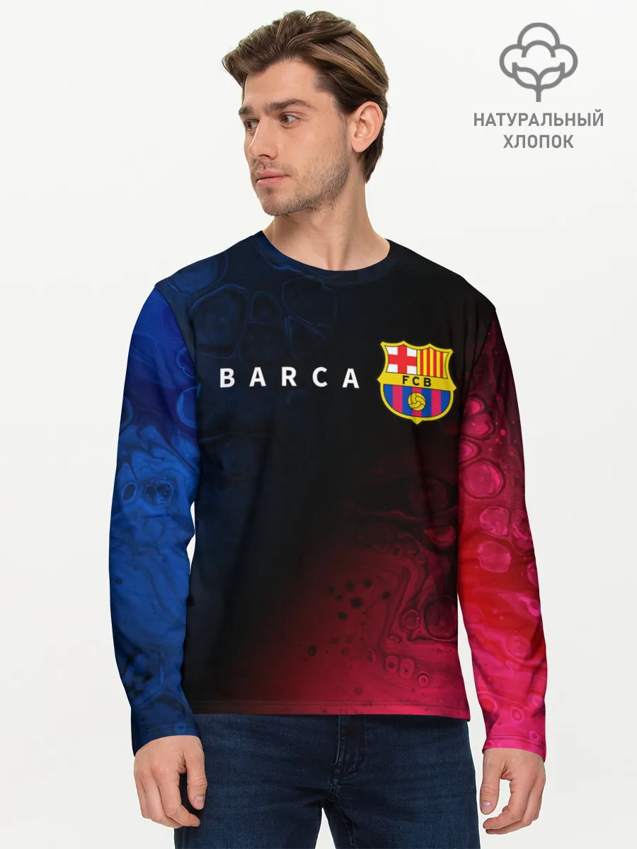 Мужской лонгслив базовый / BARCELONA / БАРСЕЛОНА