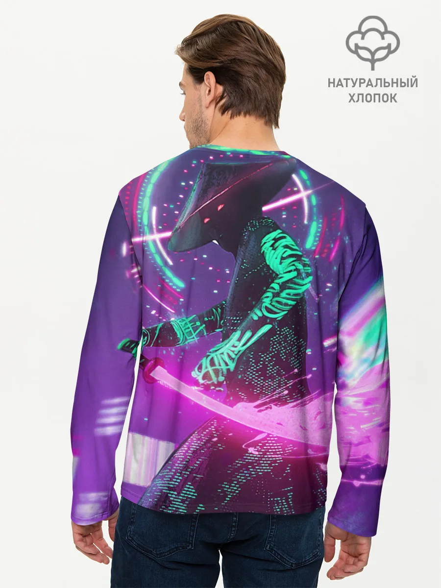 Мужской лонгслив базовый / Неоновый Самурай