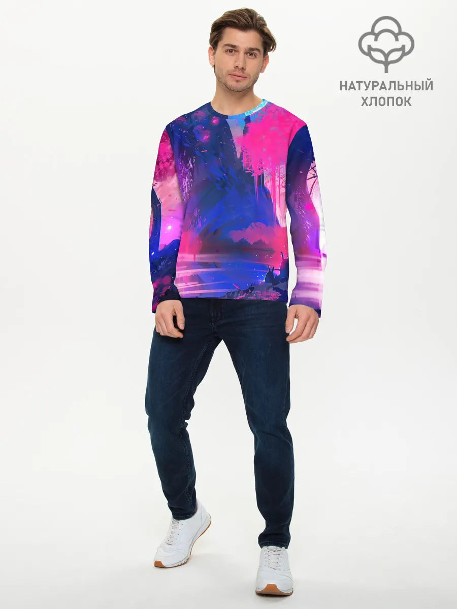 Мужской лонгслив базовый / Неоновые Краски