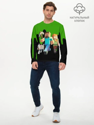 Мужской лонгслив базовый / minecraft