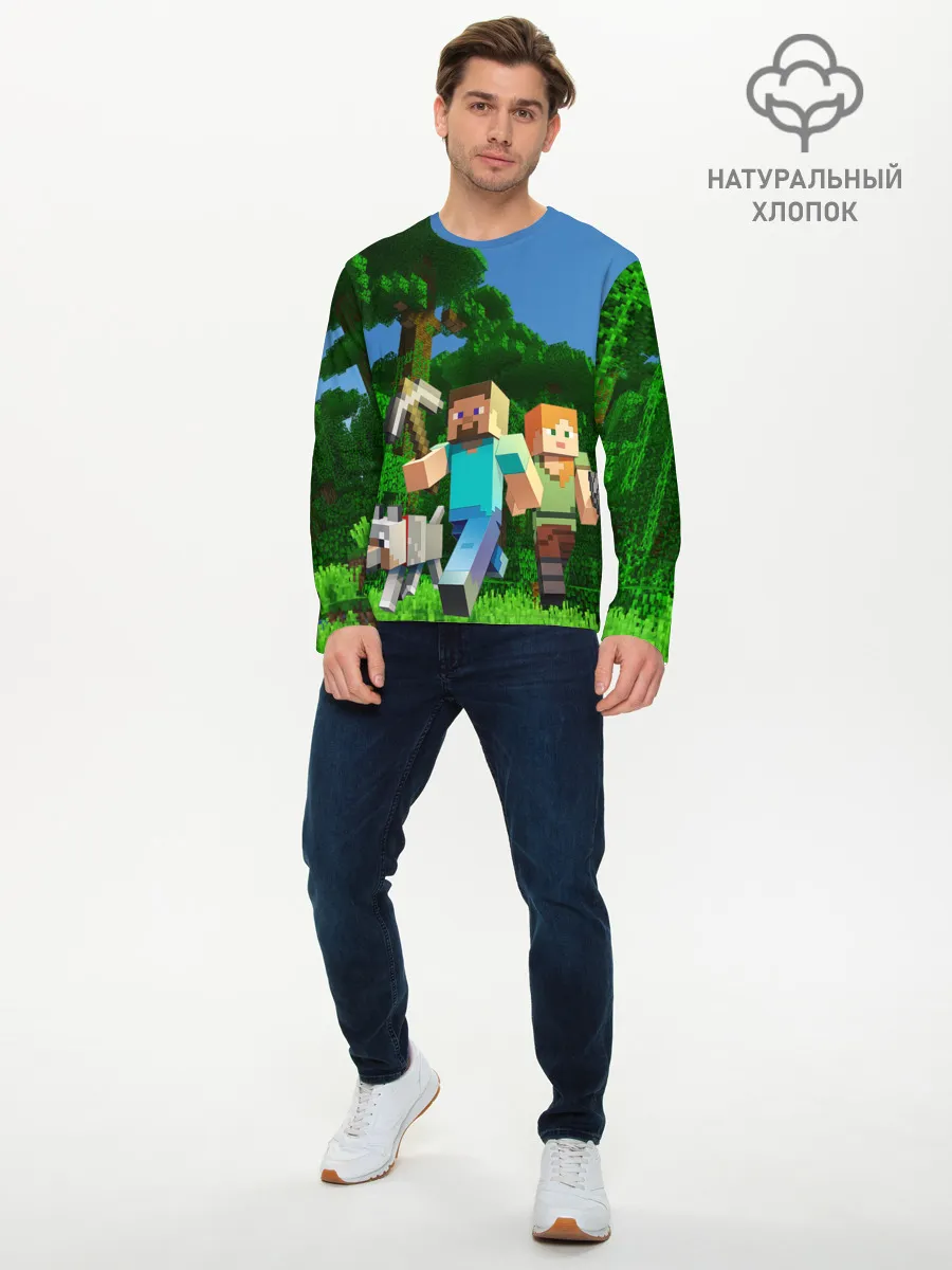 Мужской лонгслив базовый / minecraft