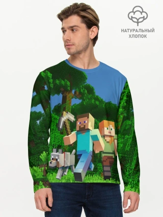 Мужской лонгслив базовый / minecraft