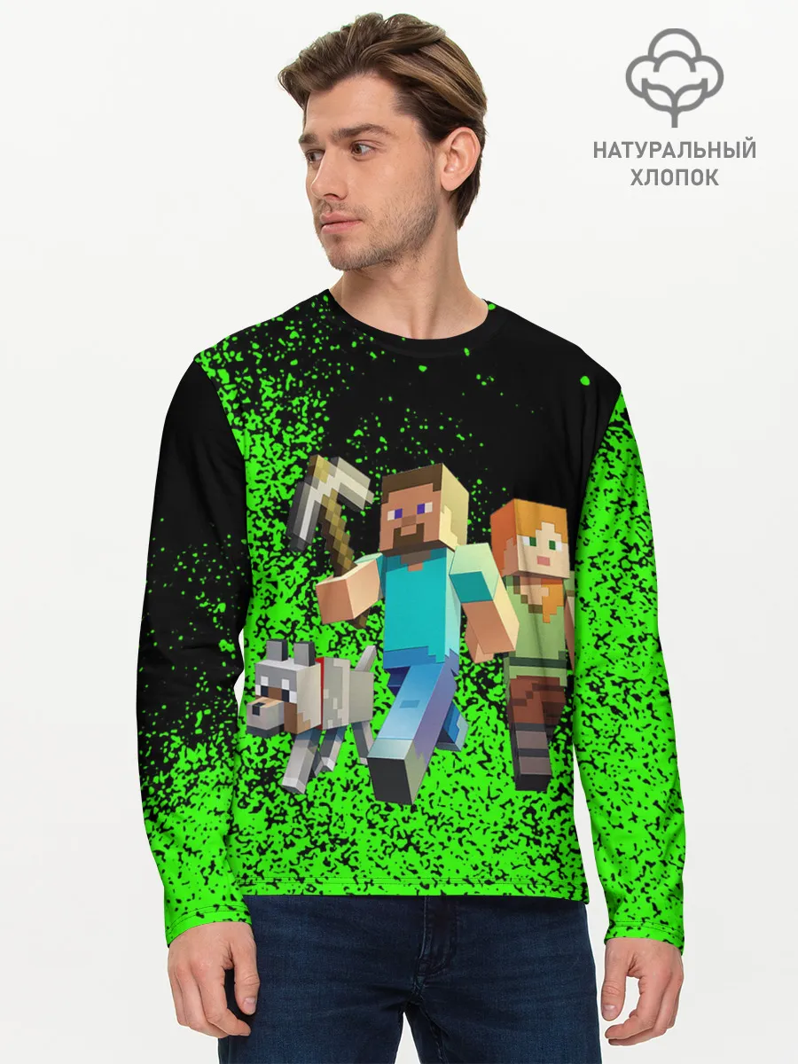 Мужской лонгслив базовый / minecraft