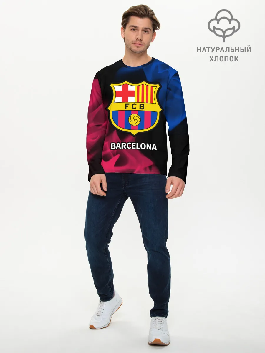 Мужской лонгслив базовый / BARCELONA / БАРСЕЛОНА