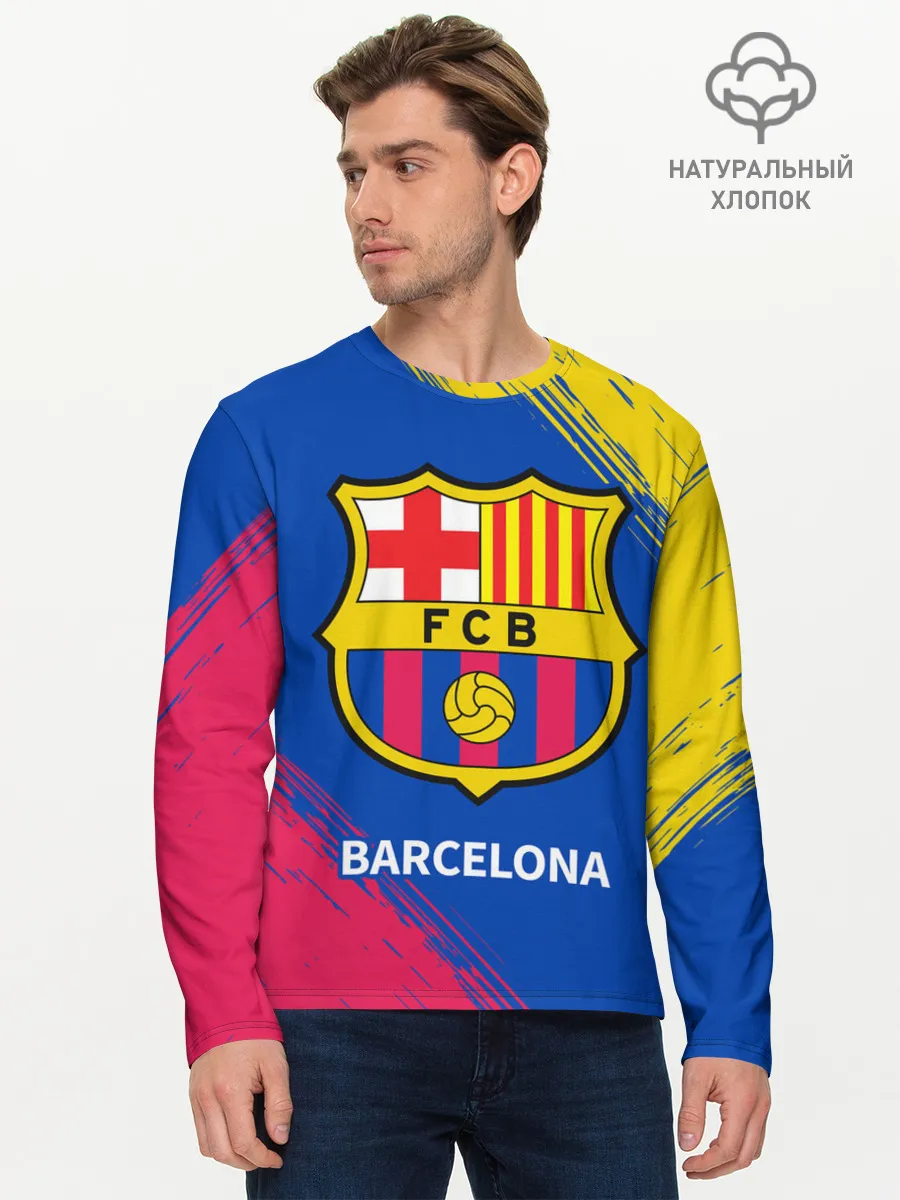 Мужской лонгслив базовый / BARCELONA / БАРСЕЛОНА