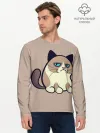 Мужской лонгслив базовый / Великий Grumpy Cat