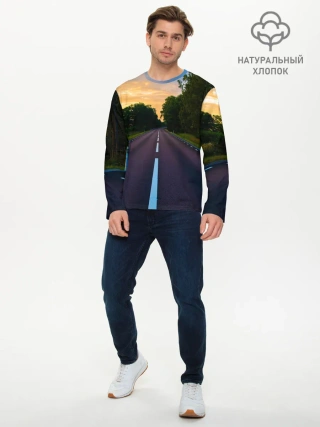Мужской лонгслив базовый / дорога