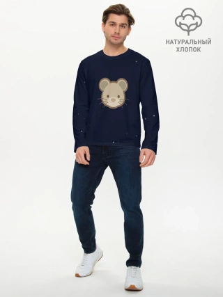 Мужской лонгслив базовый / Ночная мышь