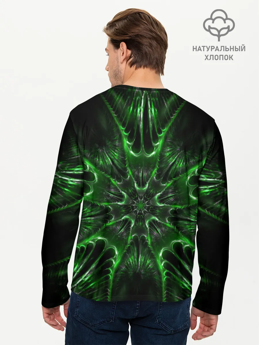 Мужской лонгслив базовый / Зелёное Очарование