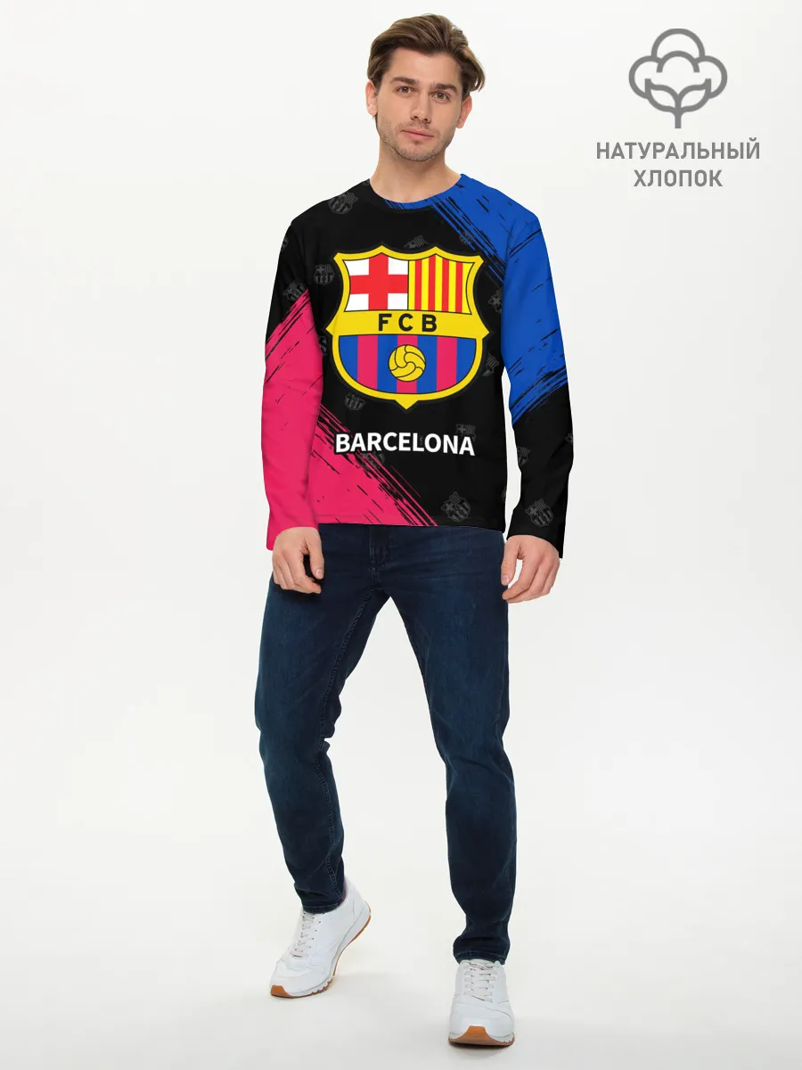 Мужской лонгслив базовый / BARCELONA / БАРСЕЛОНА