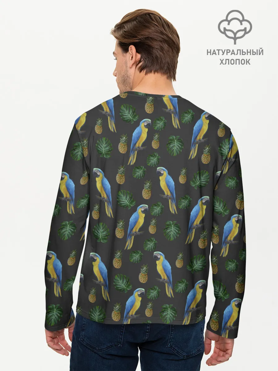 Мужской лонгслив базовый / Попугай Ара