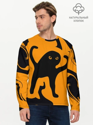 Мужской лонгслив базовый / Кот- мем