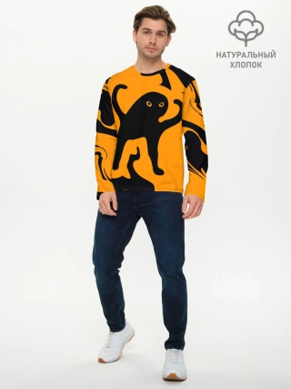 Мужской лонгслив базовый / Кот- мем