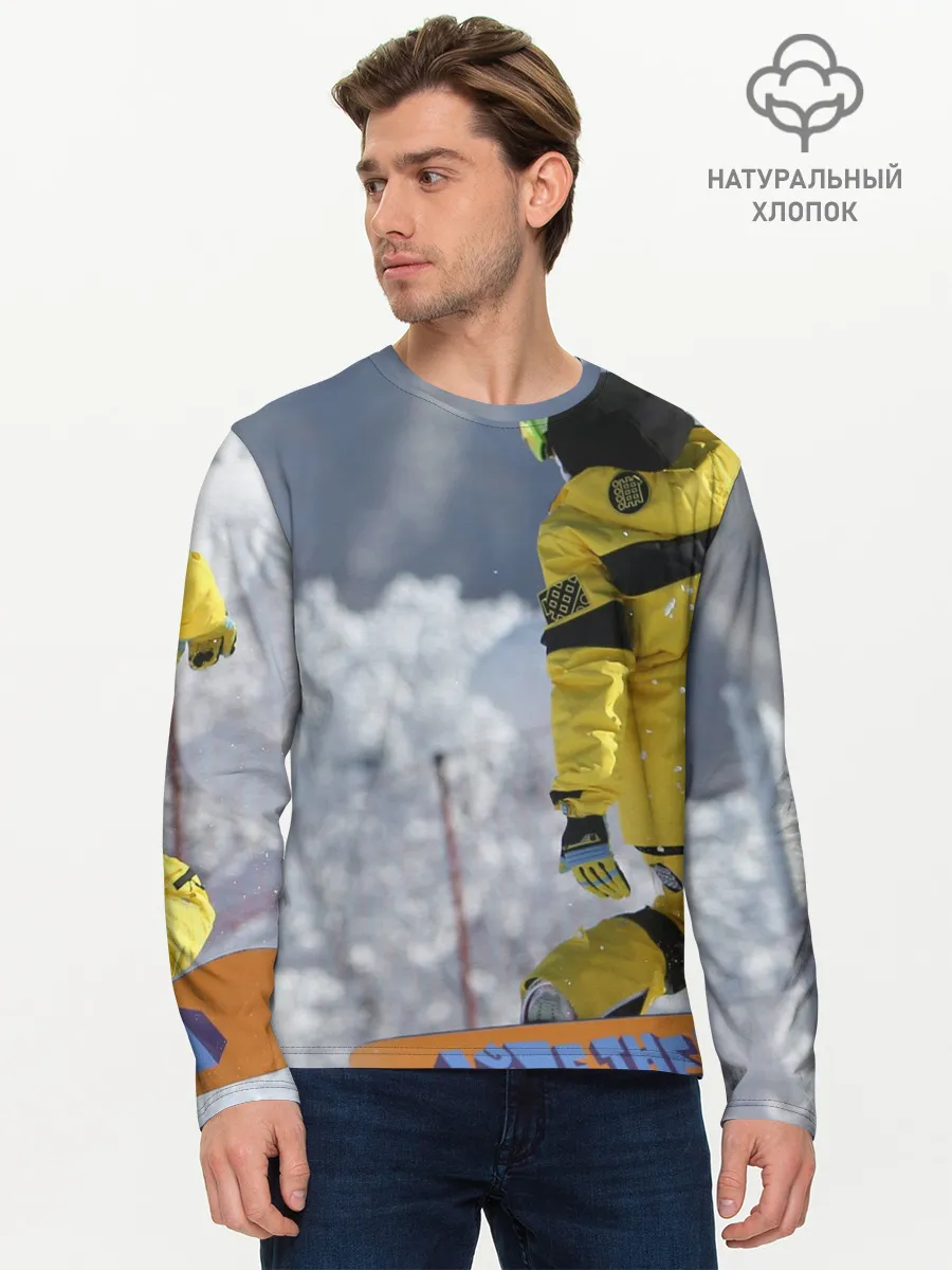 Мужской лонгслив базовый / сноубордист