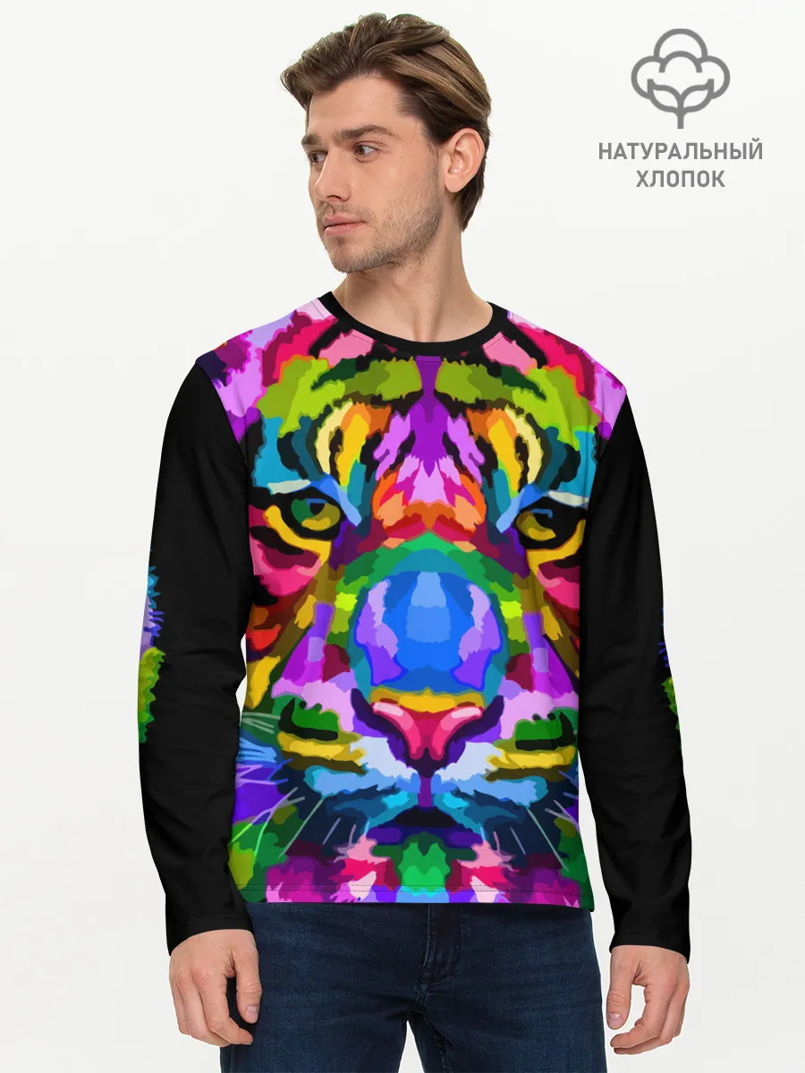 Мужской лонгслив базовый / Neon tiger