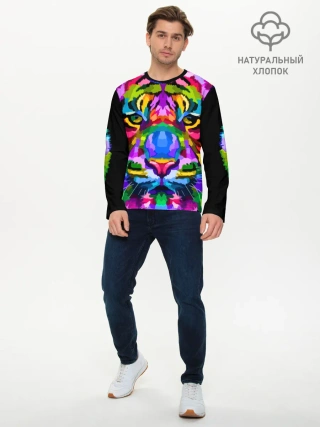 Мужской лонгслив базовый / Neon tiger