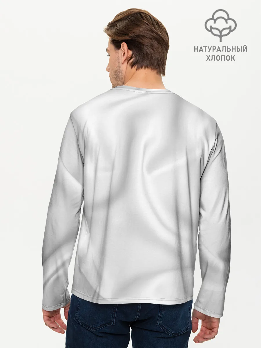 Мужской лонгслив базовый / Белое полотно текстура