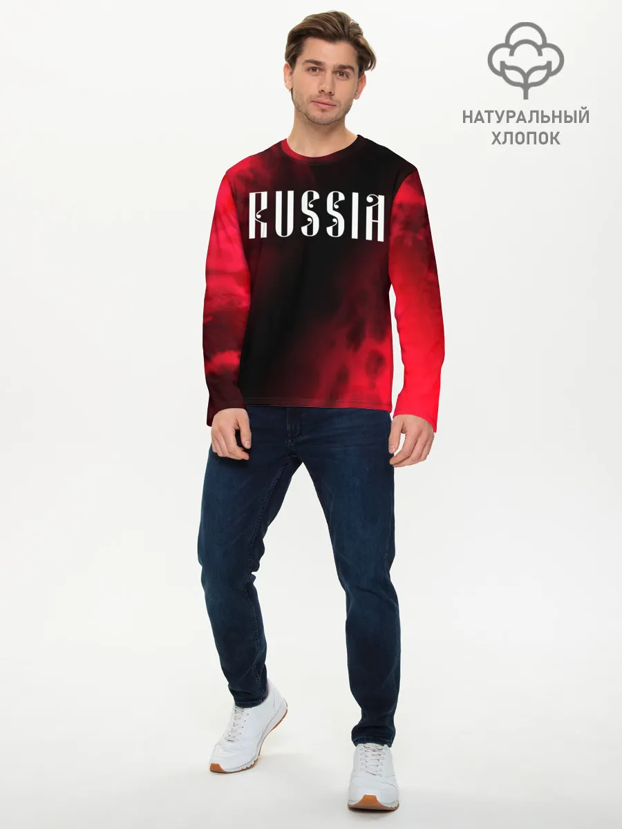 Мужской лонгслив базовый / RUSSIA / РОССИЯ